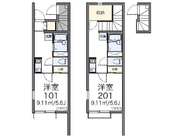 レオネクストアルデンテ 本町(1K/1階)の間取り写真