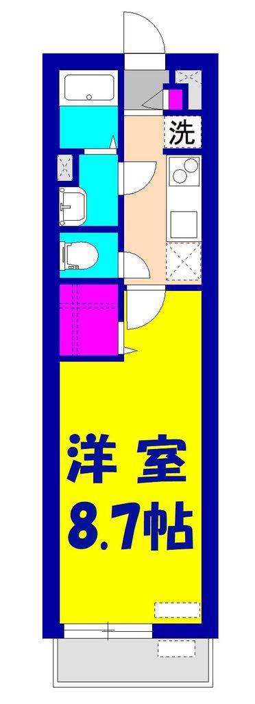 フォーエバー(1K/3階)の間取り写真