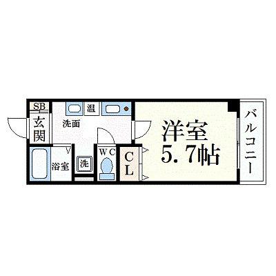 IF城北(1K/3階)の間取り写真