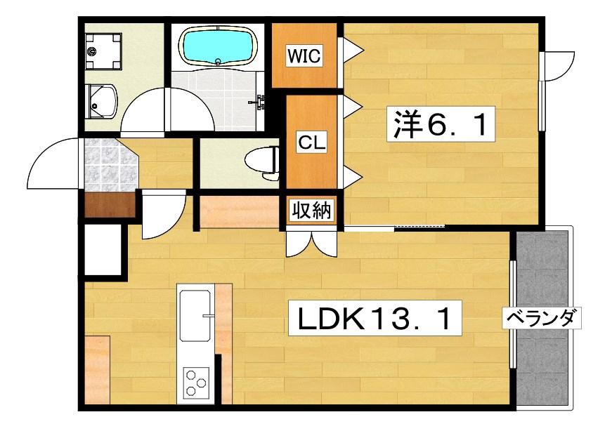 ビブレ アンサンブル(1LDK/2階)の間取り写真