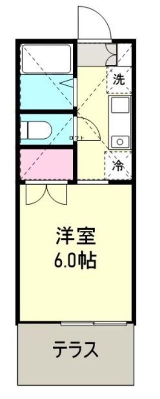 CADIX INN梶ヶ谷(1K/1階)の間取り写真