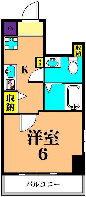 K´Sハウス(1K/3階)の間取り写真