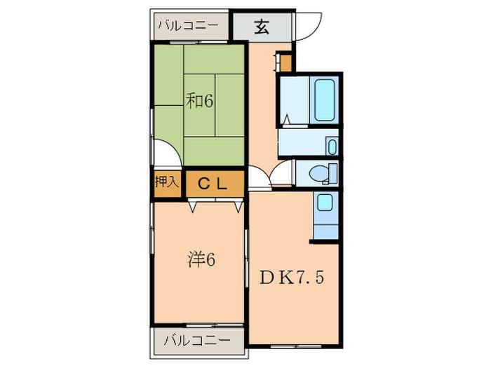 164ビル(2DK/3階)の間取り写真