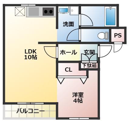 サンフラワーマンション(1LDK/1階)の間取り写真