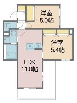 ヴィステリオ(2LDK/2階)の間取り写真