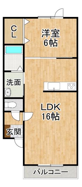 RSK4(1LDK/3階)の間取り写真