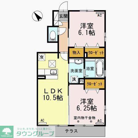 プレシャスハートランド西小松川II(2LDK/1階)の間取り写真