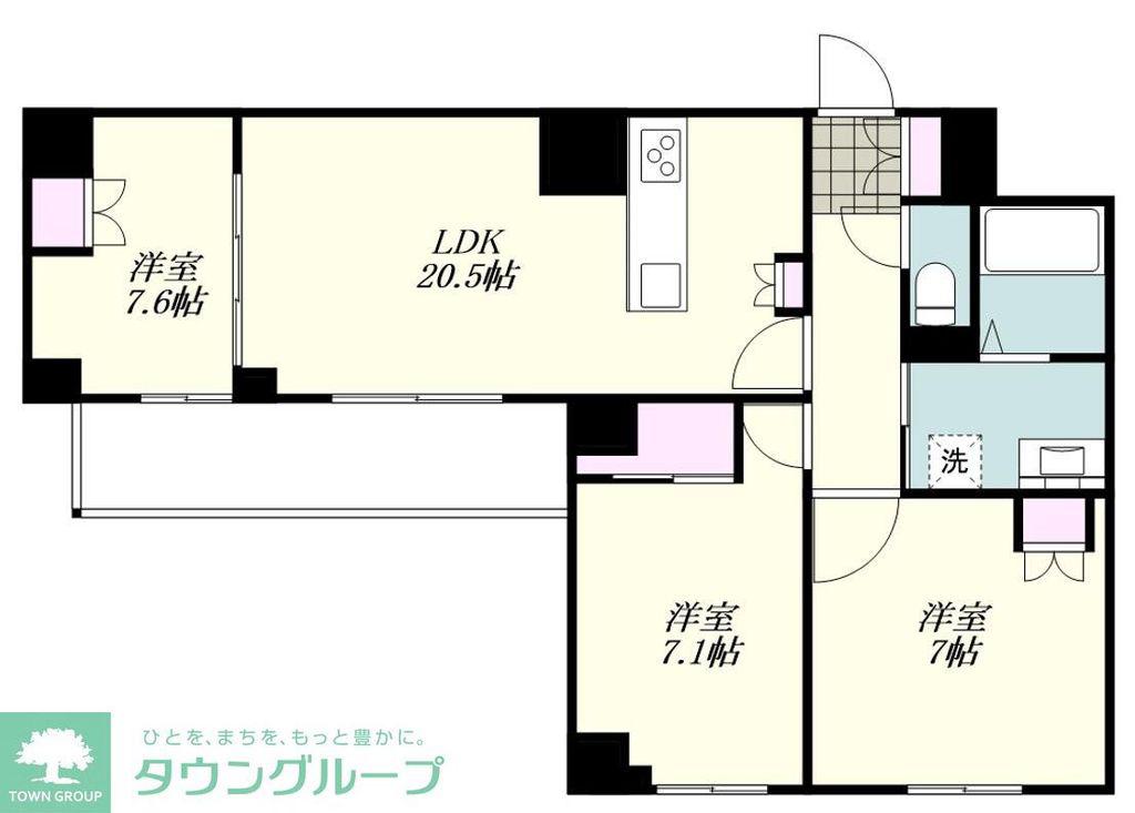 ロイジェント戸越銀座(3LDK/2階)の間取り写真