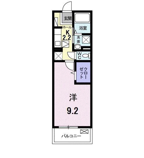 デルフィーノ(1K/2階)の間取り写真