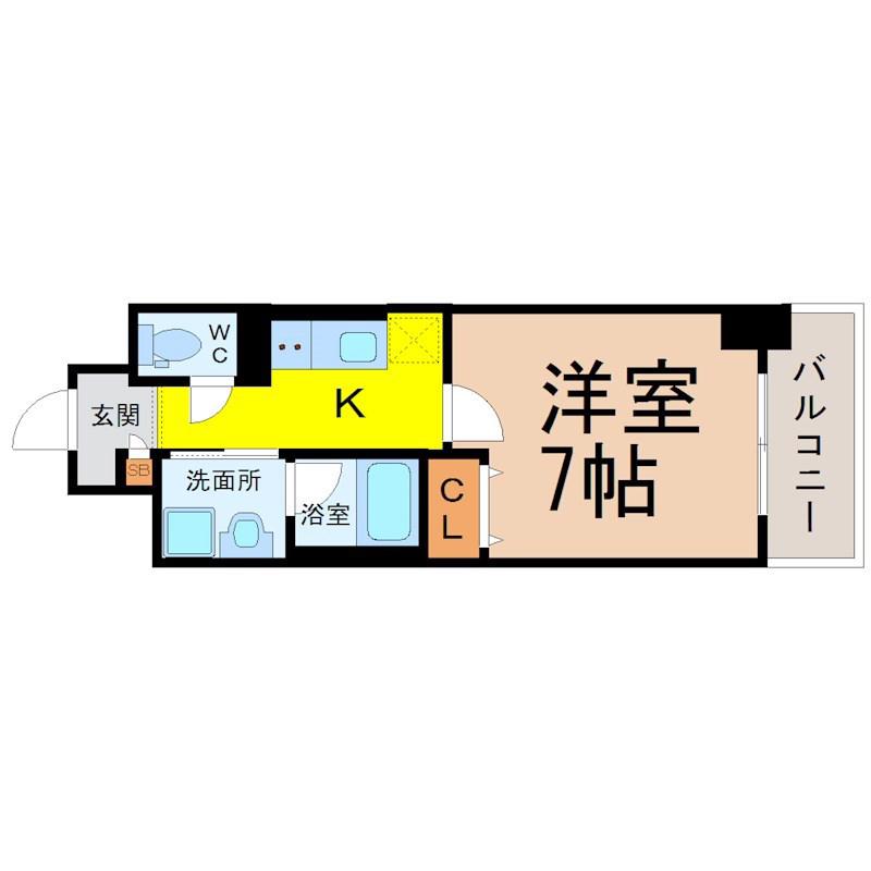LUANA神宮(1K/2階)の間取り写真