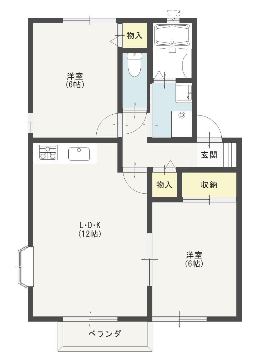 アミエーラ(2LDK/2階)の間取り写真