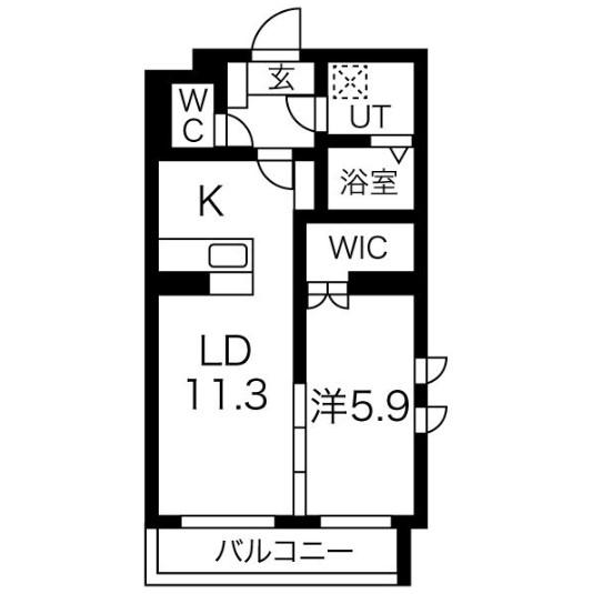 グランリーオ23(1LDK/1階)の間取り写真