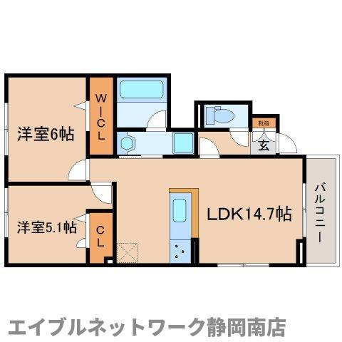 カーサ・ソレイユ(2LDK/1階)の間取り写真