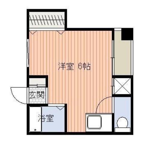 スプリングハイツ中洲(ワンルーム/3階)の間取り写真