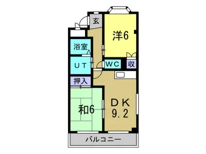 シャルム新知(2LDK/2階)の間取り写真