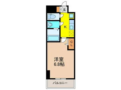 メイクスデザイン名駅南(1K/11階)の間取り写真