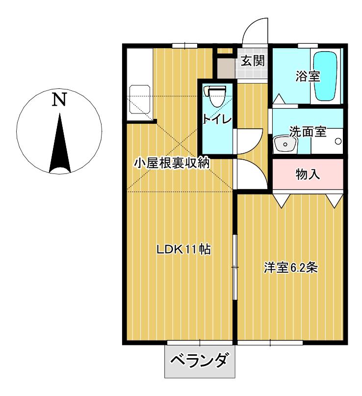 コンフォートII(1LDK/2階)の間取り写真