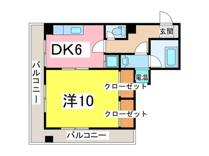 木更津パレス(1DK/4階)の間取り写真