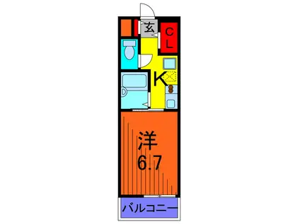 リバーサイド綾瀬II(1K/7階)の間取り写真