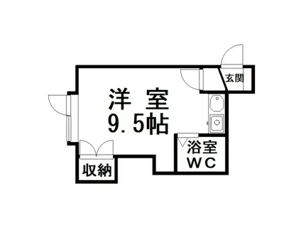 ポプラハイツ(ワンルーム/1階)の間取り写真