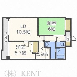 ターミナルプラザ36(2LDK/9階)の間取り写真
