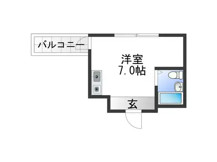 プレゼンス西高松(ワンルーム/4階)の間取り写真