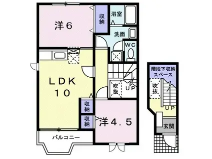 クレールドミール(2LDK/2階)の間取り写真
