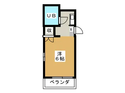 プリンスマンション中田(ワンルーム/2階)の間取り写真