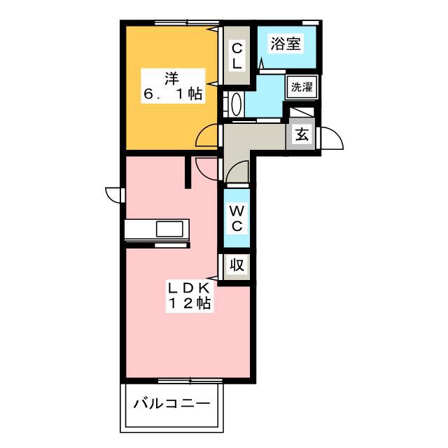 セジュールNAGAMORI(1LDK/2階)の間取り写真