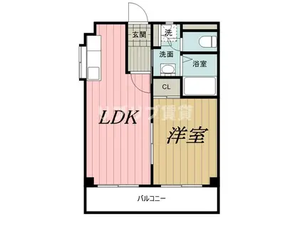 ファーレ秋元(1LDK/3階)の間取り写真