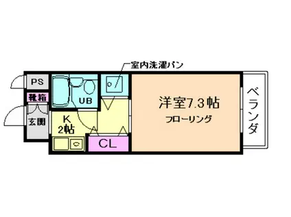 ミズノコーポマチカネヤマ(1K/2階)の間取り写真