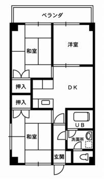 ベイコート津内(3DK/2階)の間取り写真