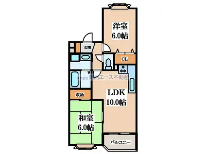 ヴィラエムズ(2LDK/3階)の間取り写真