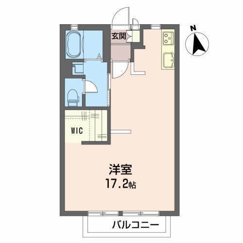 フレグランスルージュ(ワンルーム/1階)の間取り写真