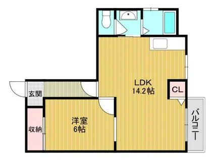 小谷マンションB棟(1LDK/6階)の間取り写真