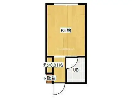 ダイヤコーポ桂川(1K/3階)の間取り写真