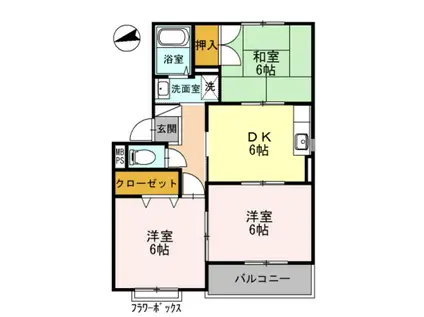 ヌーブルミェール松本(3DK/2階)の間取り写真