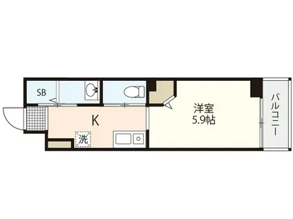 LE DOME府中(1K/7階)の間取り写真