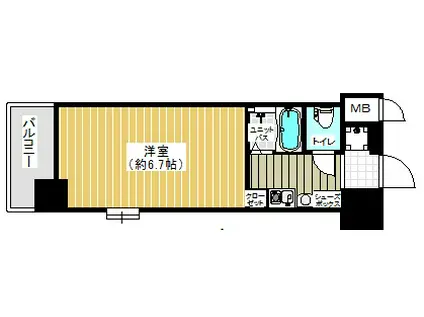 エステムコート神戸ハーバーランド前Ⅱ(1K/9階)の間取り写真