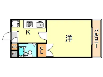 ウエストハイライズ(1K/5階)の間取り写真