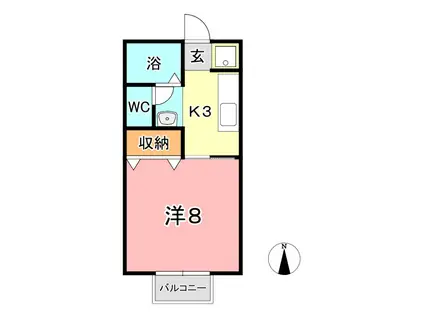 ウイング神田B棟(1K/1階)の間取り写真