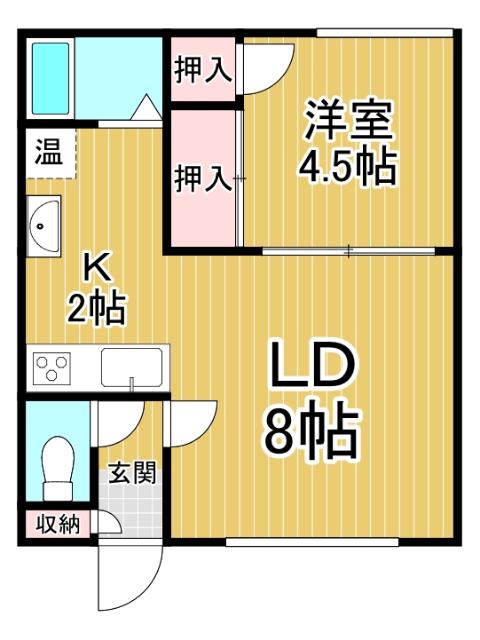 ARM-12(1LDK/2階)の間取り写真