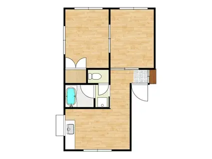 ハイツ山形(2DK/1階)の間取り写真
