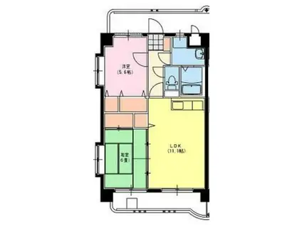 淀コーポIII(2LDK/3階)の間取り写真