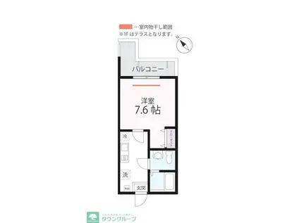 ハーミットクラブハウス弘明寺II(1K/2階)の間取り写真