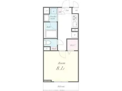 エスポアール(1K/2階)の間取り写真