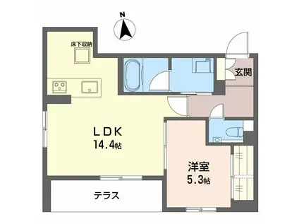 シャーメゾングランベアー(1LDK/1階)の間取り写真