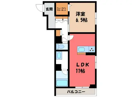 フォレストヴィラII(1LDK/1階)の間取り写真