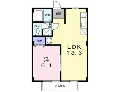 パルトカーサII(1LDK/2階)の間取り写真