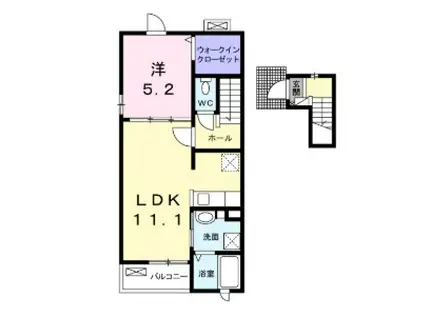 レイク ミッテ(1LDK/2階)の間取り写真